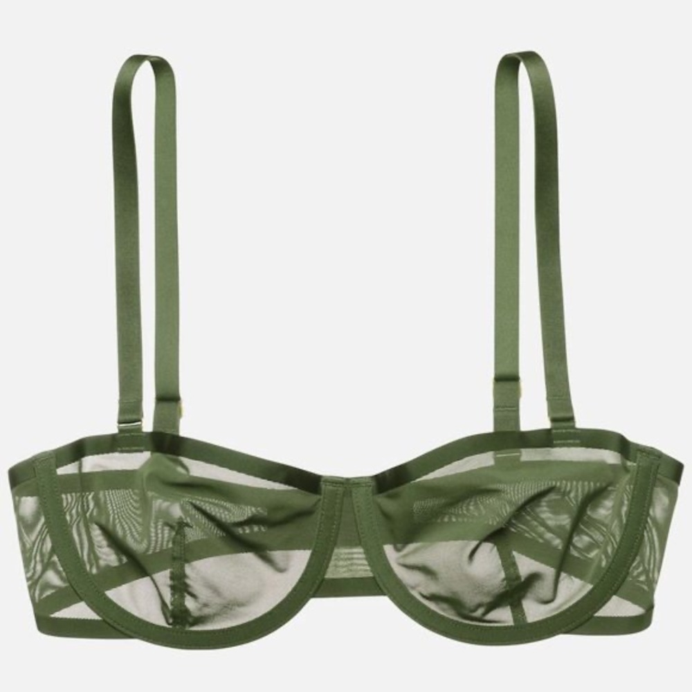 CUUP The Balconette 32E (32DD) Mesh Bra - Vine, New with Tags